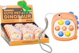 LEAN Toys Arcade game, whack-a-mole letters, dinosaur, orange