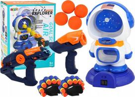 LEAN Toys Arcade game astronaut shooting two guns, balls, and arrows