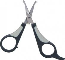 Trixie 2360 pet grooming scissors, black, gray, stainless steel, ambidextrous