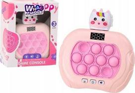 LEAN Toys Pop-It Whack-a-Mole Game, Unicorn, Lights, Sounds, Pink