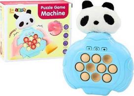 LEAN Toys Pop-It Panda Game Plush Blue Arcade Console Pad with Vibrations