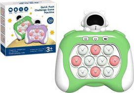 LEAN Toys Space Pop It Sensory Game with Battery Powered Lights and Sounds, Green