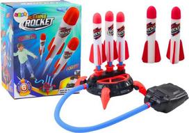 LEAN Toys Triple Launcher Catapult Foam Rocket Push-Up Game