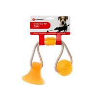 FLAMINGO FLMG Dog Toy TPR Zuki Ball with Suction Cup Orange 520465