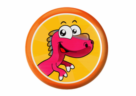 LEAN Toys Flying disc frisbee, dinosaur orange, 20 cm