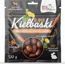SYTA MICHA Delicious sausages with rabbit, carrot, and dandelion – a dog treat