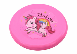 LEAN Toys Pink Unicorn Flying Frisbee Disc, 20cm