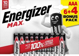 Energizer Battery LR03/10 Max AAA 6+4