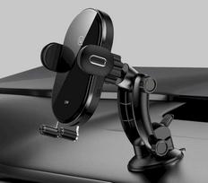 USAMS CD131 car holder with wireless charger, 15W/2A, Black