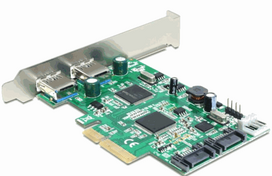 Delock PCIe controller with 2x USB 3.0 and 2x SATA