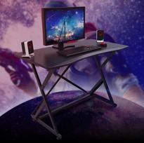 Techly PC Gaming Desk with Angular Ergonomic Edge, Black, 108460