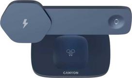 CANYON Wireless Charging Station Hexagon 310 3-in-1 Dark Grey/Blue