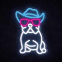 Manta SNL114MT Style Neon Lights Bulldog Dog With Glasses