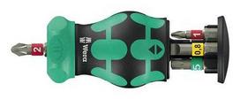WERA Kraftform Kompakt Stubby Magazine RA 1, bit set black/green, 6-piece