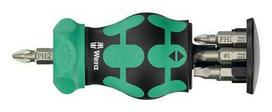 WERA Kraftform Kompakt Stubby Magazine RA 4, bit set black/green, 6-piece