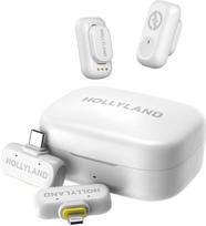 Hollyland Lark A1 Combo Ivory White, with USB-C RX + Lightning RX, plus a charging case