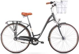 Romet Art Deco Classic with front basket, 2025 Gray (Large)
