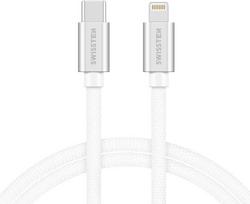 Swissten Textile Quick Charge 3.1 USB-C to Lightning cable, 2m, white