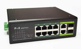 Extra Digital 8-channel 100Mbps PoE switch with 2G uplink and 2 SFP ports