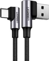 UGREEN USB Type-C angled cable, 3A Quick Charge, 1m, Grey