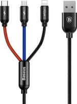 Baseus Rapid 3-in-1 USB Cable: USB-C, Lightning, and Micro USB, 3A, 1.2m, Black