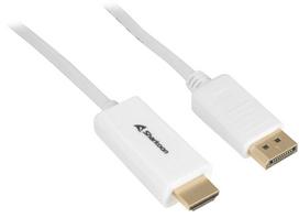 Sharkoon DisplayPort 1.2 to HDMI 4K, 2-meter white cable