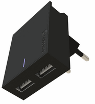 Swissten Premium Travel Charger, 2 x USB 3A, 15W, Black