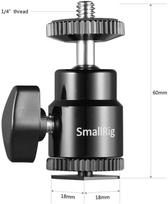 SmallRig 2059 1/4" Camera Hot Shoe Mount with Additional 1/4" Screw, 2 Pack