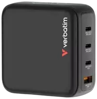 Verbatim Mini travel charger | 140W | GaN | USB-C, USB-A | with displayMini travel charger | 140W | GaN | USB-C and USB-A | with display