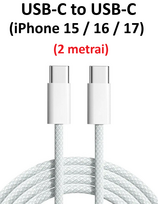 USB-C to USB-C laidas  iPhone 15, 16, 17 (2m) : Komplektacija - 20W pakrovėjas