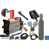 Inverterinio suvirinimo aparato 255A MIG / MMA / LIFT TIG KOMPLEKTAS (aparatas + dujų balionas CO2 5L + reduktorius + viela + k