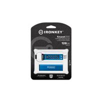 Kingston IronKey Keypad 200 Verschlüsselter USB-Stick 128GB USB 3.2 Gen1 Typ A | IKKP200/128GB | 0740617330069