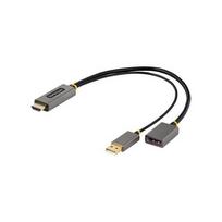 Adapteris AV StarTech HDMI - DisplayPort + USB-A Silver (128-HDMI-DISPLAYPORT) | 128-HDMI-DISPLAYPORT | 065030897143