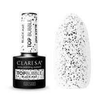 CLARESA gelinio nagų lako matinis viršutinis sluoksnis Top Bubble Black Matt, 5 g