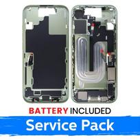 Apple iPhone 17 vidurinio rėmo korpusas + baterija / Šalavijo žalia / (Aptarnavimo pakuotė)