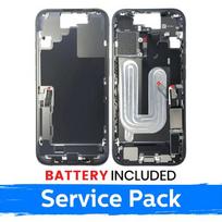 Apple iPhone 17 vidurinio rėmo korpusas + baterija / Juodas / (Aptarnavimo pakuotė)