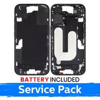 Apple iPhone 16 vidurinio rėmo korpusas + baterija / Juodas / (Aptarnavimo pakuotė)