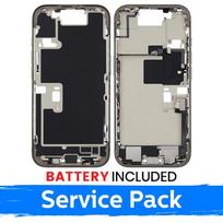 Apple iPhone 16 Pro vidurinio rėmo korpusas + baterija / Natūralus titanas / (Aptarnavimo pakuotė)
