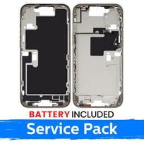 Apple iPhone 16 Pro Max vidurinio rėmo korpusas + baterija / Baltas titanas / (Aptarnavimo pakuotė)
