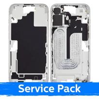 Apple iPhone 16 Plus vidurinio rėmo korpusas + baterija / Baltas / (Aptarnavimo pakuotė)