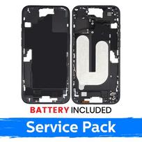 Apple iPhone 16 Plus vidurinio rėmo korpusas + baterija / Juodas / (Aptarnavimo pakuotė)
