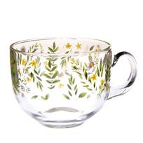 Žalios spalvos iš stiklo puodelis 500 ml Wildflowers – Dakls