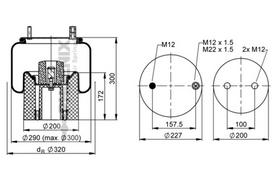PHOENIX Pneumatinės pakabos pagalvė 1 DK 21 A-3