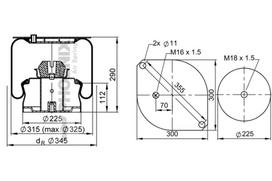 PHOENIX Pneumatinės pakabos pagalvė 1 E 26 A-13