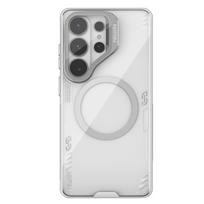 Nillkin Iceblade Prop magnetinis MagSafe dėklas su kameros dangteliu ir stovu skirta Samsung Galaxy S26 Ultra permatomas pilkas