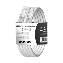 Grab 'N Go USB - USB-C Cable 2 Metres White