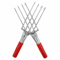metalinis sodo grėbliukas su 4 dantimis, 32 cm