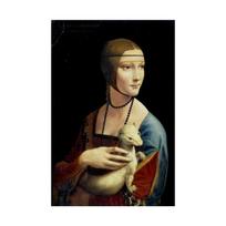 Ponia su ermine drobe Meno paveikslai Reprodukcijos ant sienos Leonardo Da Vinci Garsusis drobės sienos menas Namų dekoras 20x30cm