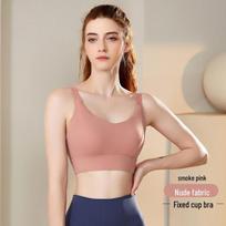 Women’s High-Impact Sports Bra - Gathered Back, Shockproof, One-Piece Design for Fitness, Running, and Yoga Extra Extra Large dūminės rožinės spalvos
