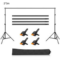 2 x 3 m fotostudijos fono atraminis stovas, fono skersinis laikiklis juoda
